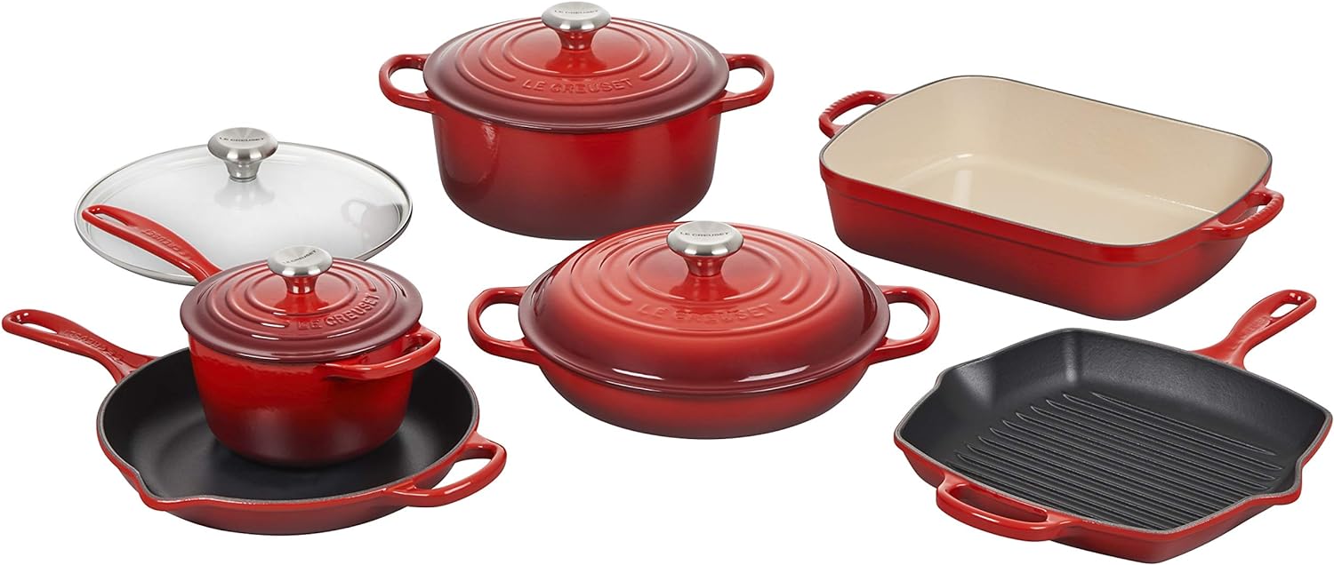 Le Creuset Signature Enameled Cast-Iron Cookware Set, 10-Piece