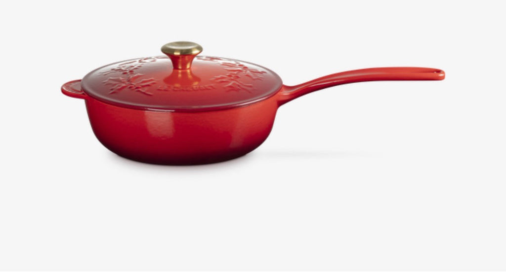 Cast Iron Holly Saucier with Gold Knob