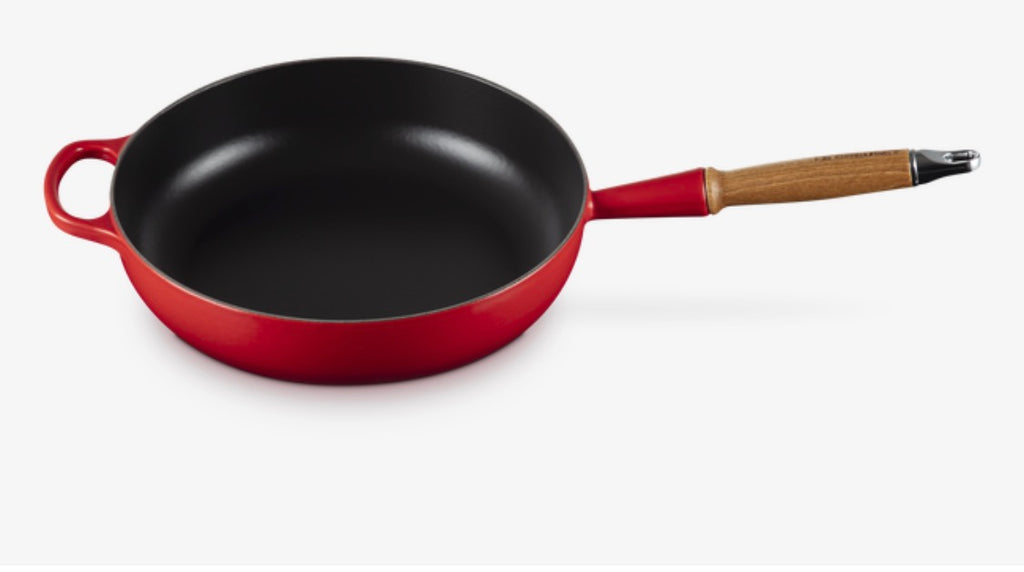 Cast Iron Signature Saute Pan with Wooden Handle