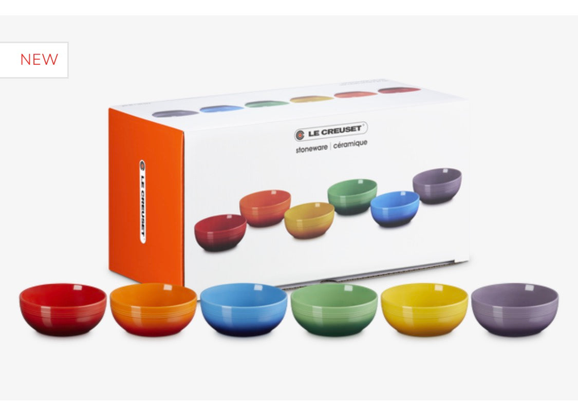 Stoneware Rainbow Set of 6 Coupe Cereal Bowls