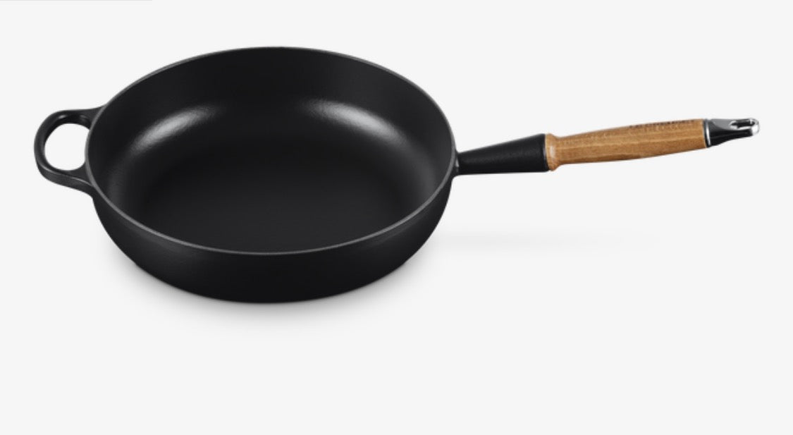 Cast Iron Signature Saute Pan with Wooden Handle