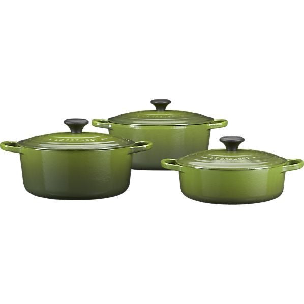 Le Creuset Cast Iron Pot Dupe 7-Piece
 Bamboo Green