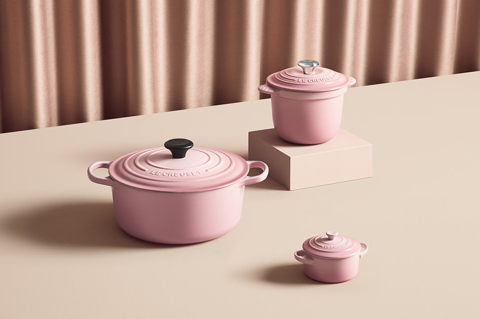 Le Creuset Cast Iron Pot Dupe 7-Piece Shell Pink
